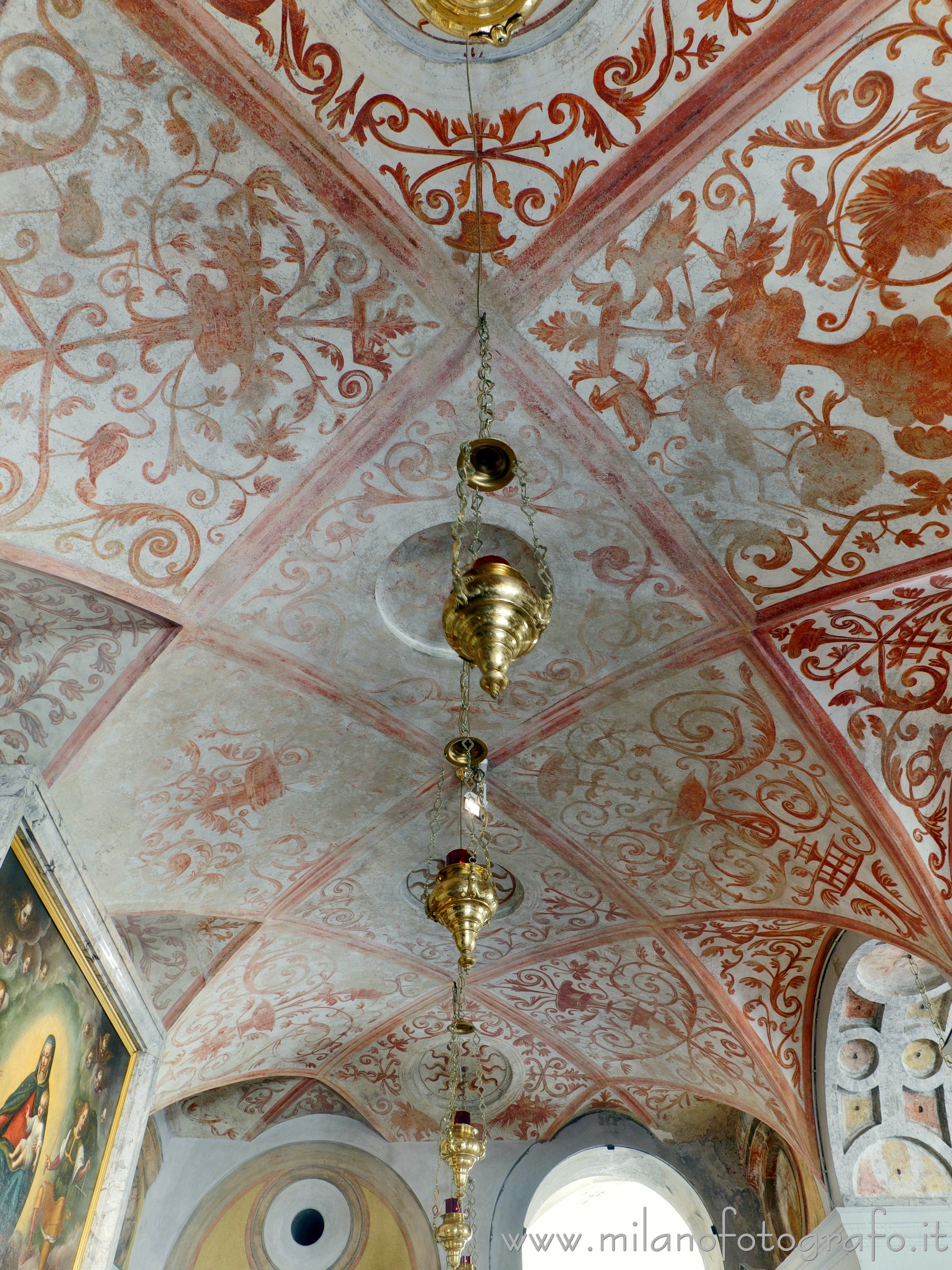 Milan (Italy) - Frescoes on the ceiling of the rear room of the Church of Santa Maria of the Fountain - Full resolution picture